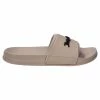 JUICY COUTURE WARM TAUPE EMBOSSED LOGO SLIDERS