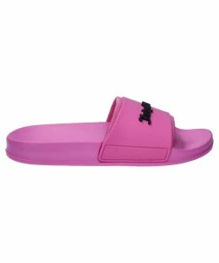 JUICY COUTURE FLURO PINK EMBOSSED LOGO SLIDERS