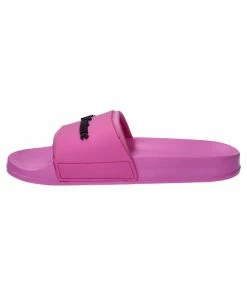 JUICY COUTURE FLURO PINK EMBOSSED LOGO SLIDERS