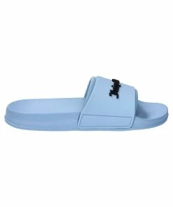 JUICY COUTURE POWDER BLUE EMBOSSED LOGO SLIDERS