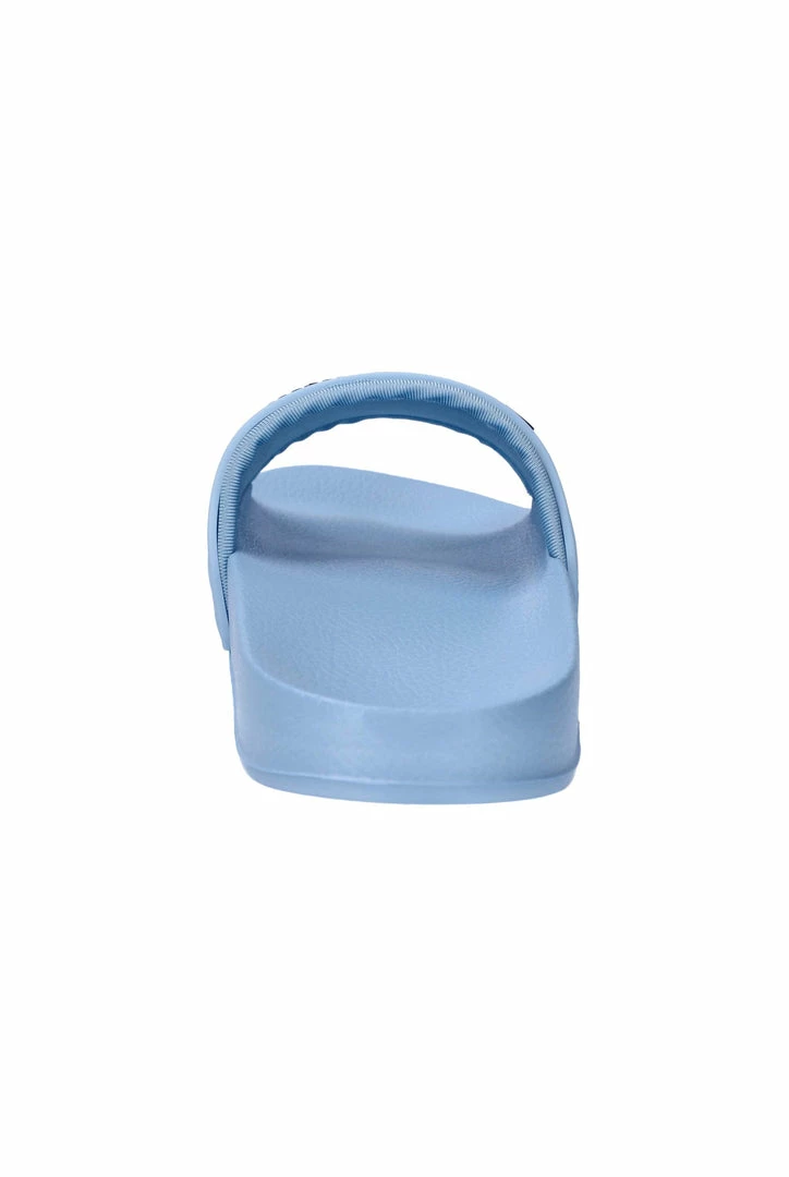 JUICY COUTURE POWDER BLUE EMBOSSED LOGO SLIDERS