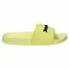 JUICY COUTURE YELLOW PEAR EMBOSSED LOGO SLIDERS