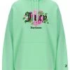 JUICY COUTURE MINT FANTASY FLORAL GRAPHIC FLEECE HOODIE SPRING SUMMER '22 COLLECTION