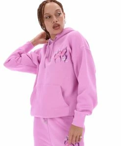 JUICY COUTURE TRACKSUITS ORCHID PINK FLAME GRAPHIC BOYFRIEND HOODIE