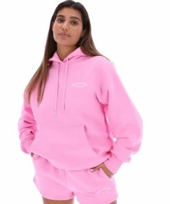 JUICY COUTURE SACHET PINK RECYCLED FLEECE BOYFRIEND HOODIE NEW IN