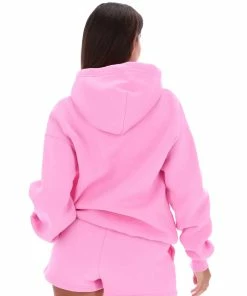 JUICY COUTURE SACHET PINK RECYCLED FLEECE BOYFRIEND HOODIE NEW IN