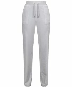 JUICY COUTURE GREY CLASSIC VELOUR DEL RAY POCKETED BOTTOMS