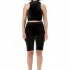 JUICY COUTURE BLACK RACER VELOUR DIAMANTE CROP TOPS