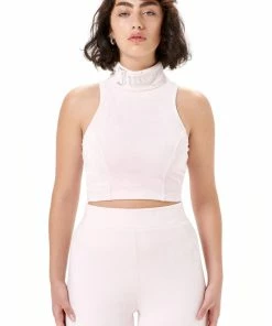 JUICY COUTURE TOPS ALMOND BLOSSOM RACER VELOUR DIAMANTE CROP
