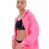JUICY COUTURE FLURO PINK GRAPHIC FLEECE BOYFRIEND ZIP HOODIE