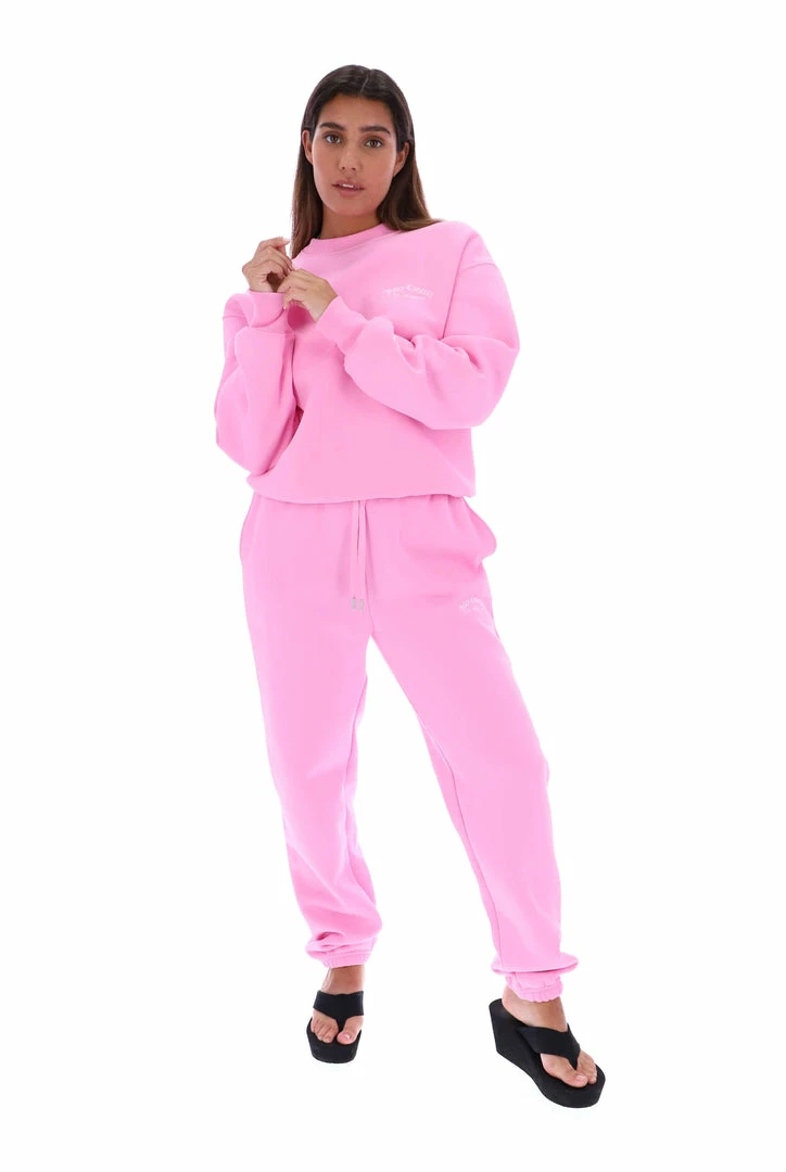 JUICY COUTURE SACHET PINK RECYCLED FLEECE CUFFED JOGGER NEW IN