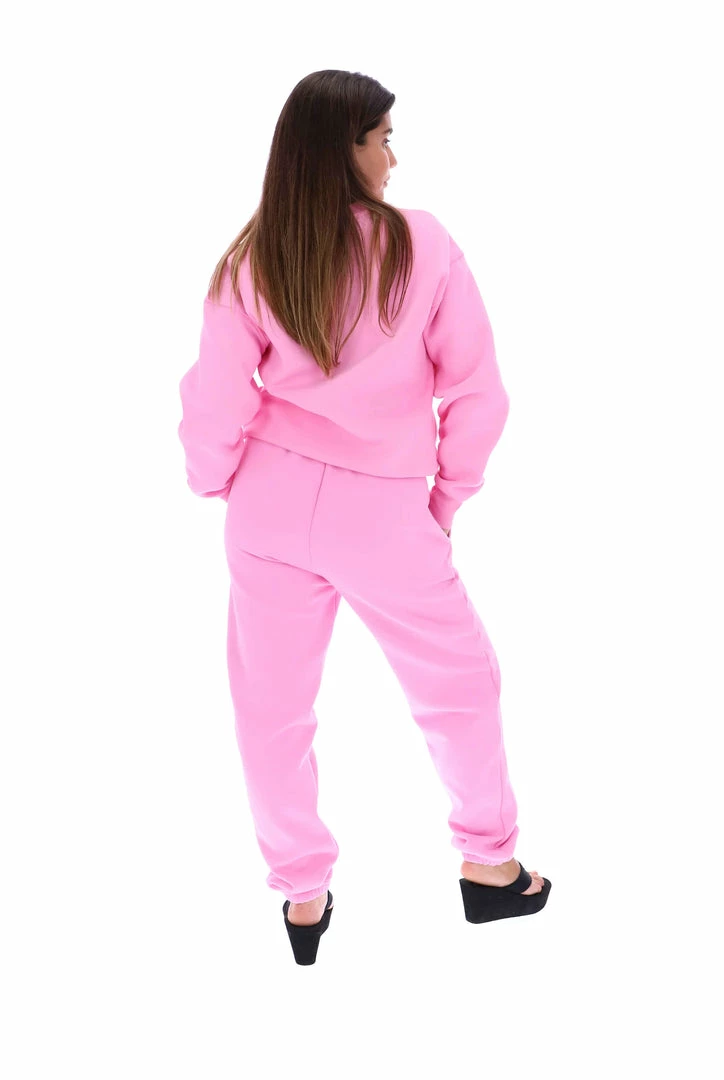 JUICY COUTURE SACHET PINK RECYCLED FLEECE CUFFED JOGGER NEW IN