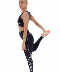 JUICY COUTURE SPRING SUMMER '22 COLLECTION BLACK INTERLOCK SPORT LEGGING