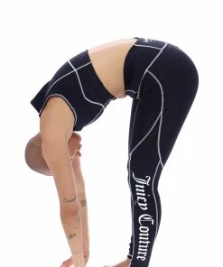 JUICY COUTURE SPRING SUMMER'22 COLLECTION BLACK INTERLOCK SPORT LEGGING