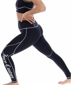 JUICY COUTURE SPRING SUMMER '22 COLLECTION BLACK INTERLOCK SPORT LEGGING