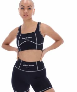 JUICY COUTURE SPRING SUMMER'22 COLLECTION BLACK INTERLOCK SPORT SHORT