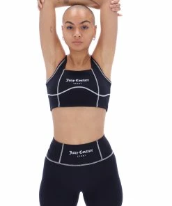 JUICY COUTURE SPRING SUMMER '22 COLLECTION BLACK INTERLOCK SPORT SHORT