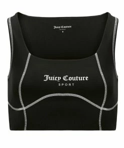 JUICY COUTURE BLACK INTERLOCK SPORT BRALETTE