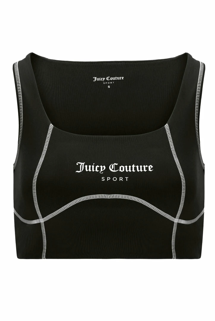 JUICY COUTURE BLACK INTERLOCK SPORT BRALETTE