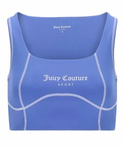 JUICY COUTURE BAJA BLUE INTERLOCK SPORT BRALETTE SPRING SUMMER '22 COLLECTION