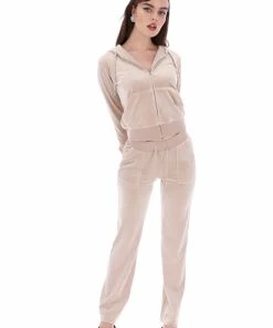 JUICY COUTURE TRACKSUITS WARM TAUPE CLASSIC VELOUR DEL RAY POCKETED BOTTOMS