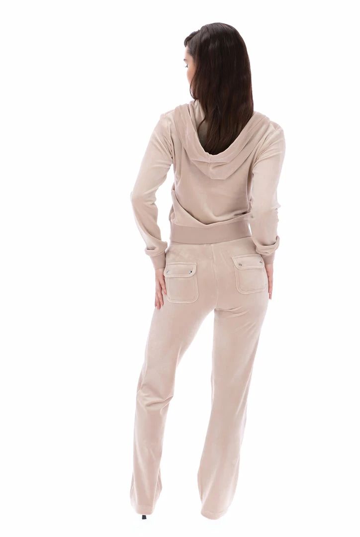 JUICY COUTURE TRACKSUITS WARM TAUPE CLASSIC VELOUR DEL RAY POCKETED BOTTOMS