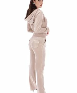 JUICY COUTURE TRACKSUITS WARM TAUPE CLASSIC VELOUR DEL RAY POCKETED BOTTOMS