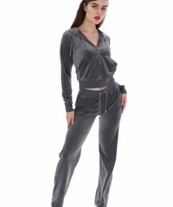 JUICY COUTURE TOP HAT CLASSIC VELOUR DEL RAY BOTTOMS TRACKSUITS