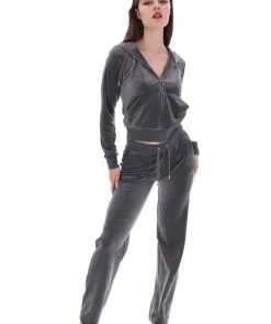JUICY COUTURE TOP HAT CLASSIC VELOUR DEL RAY BOTTOMS TRACKSUITS