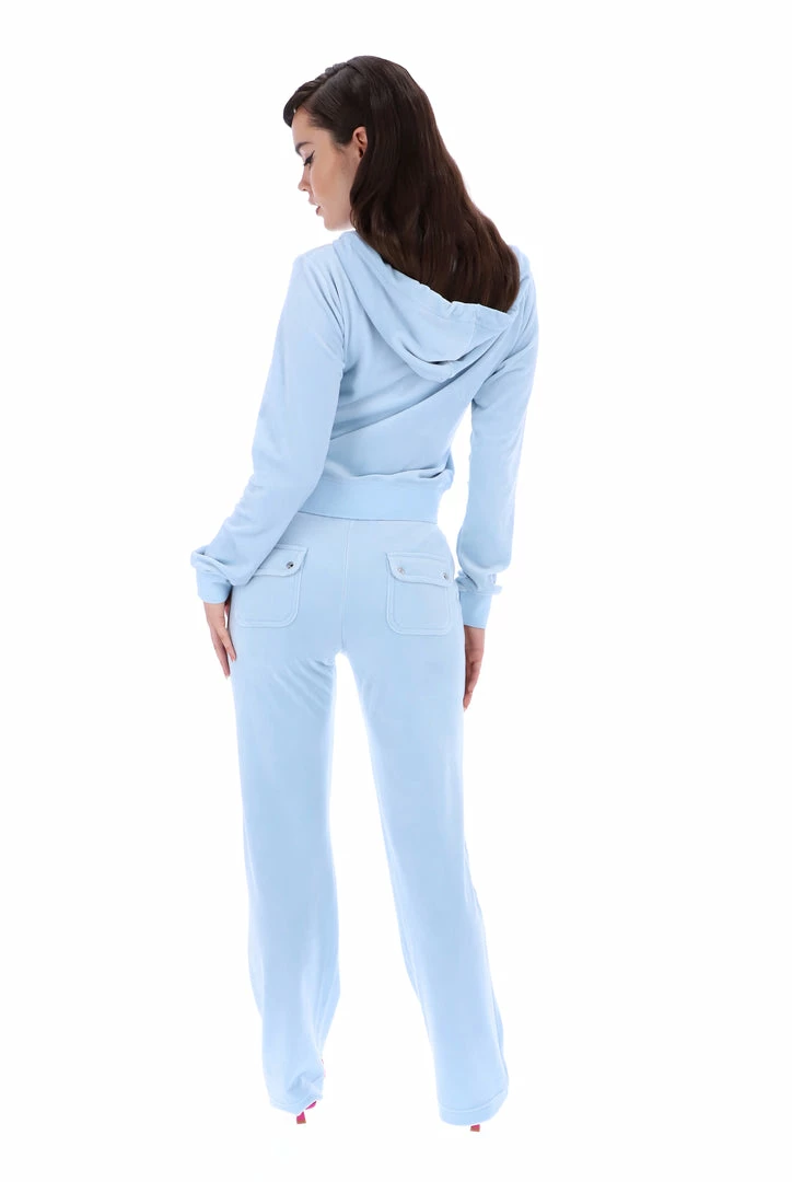 JUICY COUTURE COOL BLUE CLASSIC VELOUR ROBERTSON HOODIE