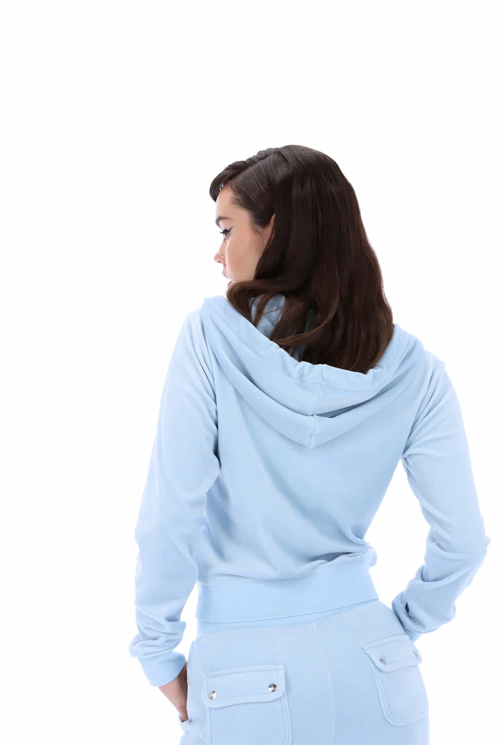 JUICY COUTURE COOL BLUE CLASSIC VELOUR ROBERTSON HOODIE