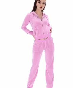 JUICY COUTURE ORCHID PINK CLASSIC VELOUR DEL RAY POCKETED BOTTOMS