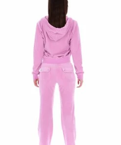JUICY COUTURE ORCHID PINK CLASSIC VELOUR DEL RAY POCKETED BOTTOMS
