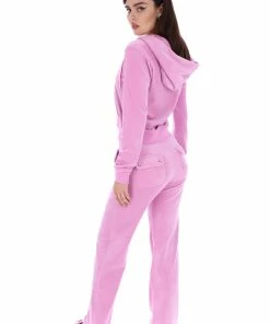 JUICY COUTURE ORCHID PINK CLASSIC VELOUR DEL RAY POCKETED BOTTOMS