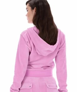 JUICY COUTURE ORCHID PINK CLASSIC VELOUR ROBERTSON HOODIE TRACKSUITS