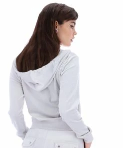 JUICY COUTURE GREY CLASSIC VELOUR ROBERTSON HOODIE TRACKSUITS