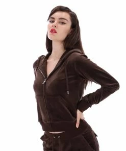 JUICY COUTURE TRACKSUITS JAVA CLASSIC VELOUR ROBERTSON HOODIE