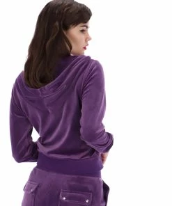 JUICY COUTURE BLACKBERRY CORDIAL CLASSIC VELOUR DEL RAY POCKETED BOTTOMS TRACKSUITS