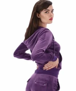 JUICY COUTURE TRACKSUITS BLACKBERRY CORDIAL CLASSIC VELOUR ROBERTSON HOODIE