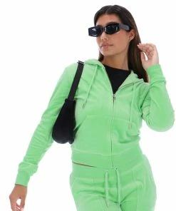 JUICY COUTURE SUMMER GREEN CLASSIC VELOUR ROBERTSON HOODIE