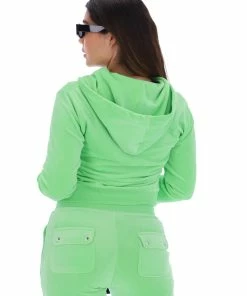 JUICY COUTURE SUMMER GREEN CLASSIC VELOUR ROBERTSON HOODIE
