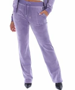 JUICY COUTURE DAYBREAK CLASSIC VELOUR DEL RAY POCKETED BOTTOMS NEW IN