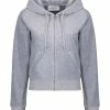 JUICY COUTURE SILVER MARL CLASSIC VELOUR ROBERTSON HOODIE TRACKSUITS