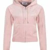 JUICY COUTURE PALE PINK CLASSIC VELOUR ROBERTSON HOODIE TRACKSUITS