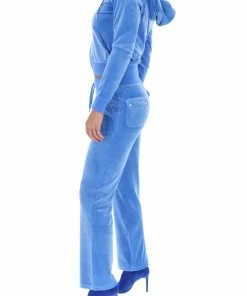 JUICY COUTURE SPRING SUMMER'22 COLLECTION REGATTA CLASSIC VELOUR DEL RAY POCKETED BOTTOMS