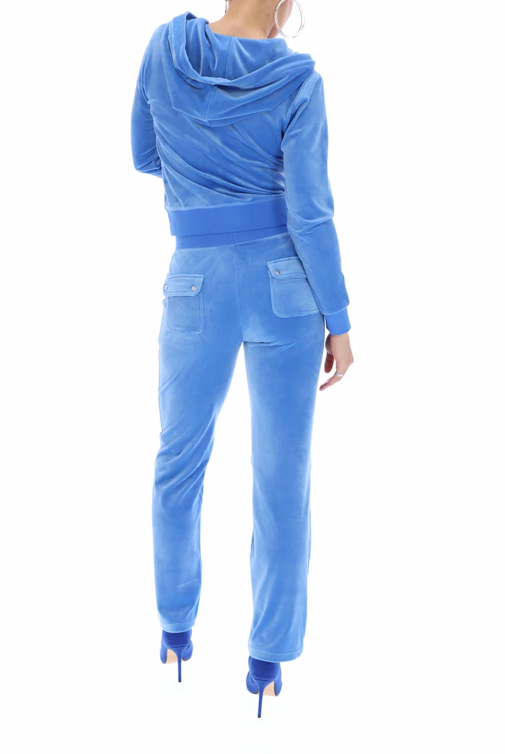 JUICY COUTURE SPRING SUMMER '22 COLLECTION REGATTA CLASSIC VELOUR DEL RAY POCKETED BOTTOMS