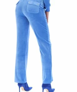 JUICY COUTURE SPRING SUMMER'22 COLLECTION REGATTA CLASSIC VELOUR DEL RAY POCKETED BOTTOMS