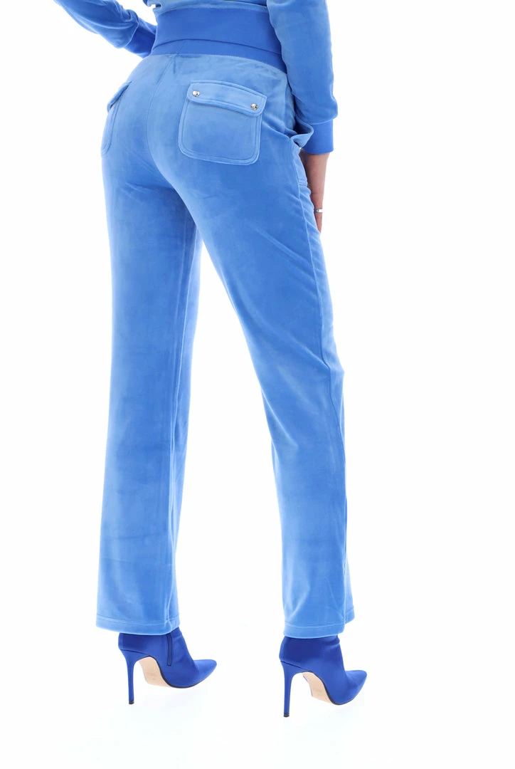 JUICY COUTURE SPRING SUMMER '22 COLLECTION REGATTA CLASSIC VELOUR DEL RAY POCKETED BOTTOMS