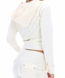 JUICY COUTURE SPRING SUMMER'22 COLLECTION CREAM CLASSIC VELOUR ROBERTSON HOODIE