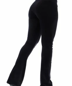 JUICY COUTURE BLACK LOW RISE FLARE CLASSIC VELOUR TRACK PANT NEW IN